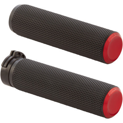 Arlen Ness Fusion Knurled Grips - Cable - Red Anodized