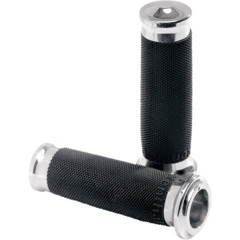 CLOSEOUT Performance Machine Contour Renthal Wrapped TBW Grips - Chrome