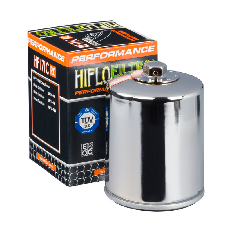 Hiflofiltro Race Oil Filter - 1999-2023 Big Twin Models (Exc. Evo) - Chrome