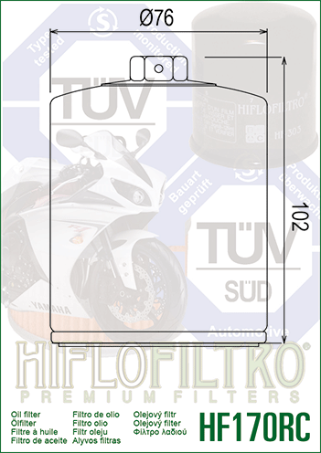 Hiflofiltro Race Oil Filter - 1980-1999 Big Twin Models (Exc 80-85 4 speed) | 1986-2021 Sportster Models (Except S/RH) - Black