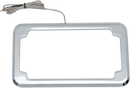 CYCLE VISIONS Beveled License Plate Frame - Chrome - with Plate Light CV-4616
