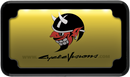 CYCLE VISIONS Beveled License Plate Frame - Black - with Plate Light CV-4616B