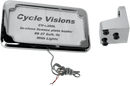 CYCLE VISIONS Vertical License Plate Mount with Light - Chrome - '86-'07 FLST/FXST CV-4600L