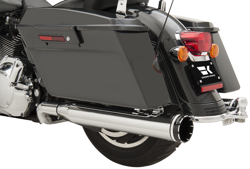 KHROME WERKS 2-into-2 Dominator Exhaust System - Chrome - '09-'16 FL - With 4-1/2" Muffler 200630