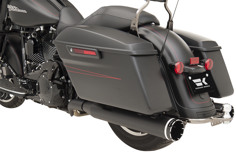 KHROME WERKS 2-into-2 Dominator Exhaust System - Black - '09-'16 FL - With 4-1/2" Muffler 200830