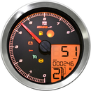 KOSO NORTH AMERICA Multi-Function Speedometer/Tachometer - HD-04 - Chrome BA051201