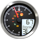 KOSO NORTH AMERICA Multi-Function Speedometer/Tachometer - HD-04 - Chrome BA051201
