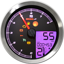 KOSO NORTH AMERICA Multi-Function Speedometer/Tachometer - HD-04 - Chrome BA051221