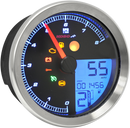 KOSO NORTH AMERICA Multi-Function Speedometer/Tachometer - HD-04 - Chrome BA051221