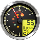 KOSO NORTH AMERICA Multi-Function Speedometer/Tachometer - HD-04 - Black BA051231