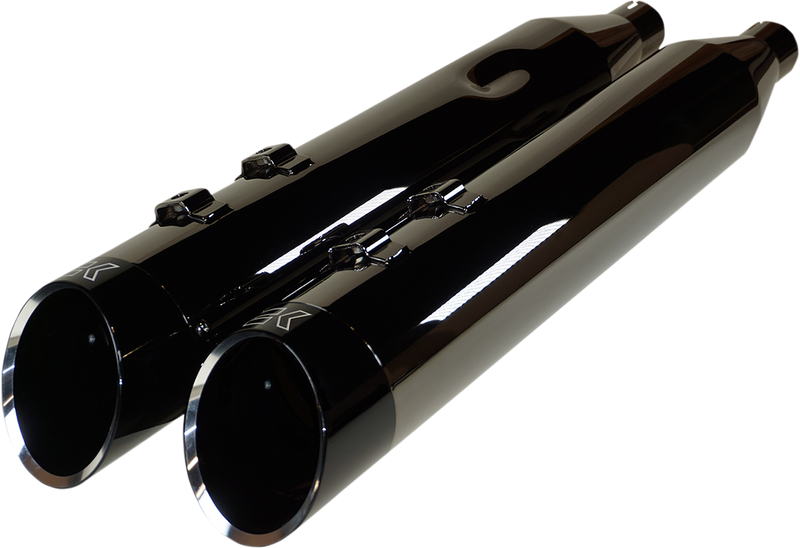KHROME WERKS 4-1/2" HP-Plus? Slip-On Mufflers - Eclipse? with Edge Tip 201675