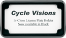 CYCLE VISIONS Beveled License Plate Frame - Black CV-4615B
