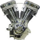 S&S CYCLE V124 Long Block Engine - Chrome/Natural - Big Twin | Custom Chasis w/Alternator-Style Primary 310-1160