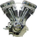 S&S CYCLE V124 Long Block Engine - Chrome/Natural - Big Twin | Custom Chasis w/Alternator-Style Primary 310-1160