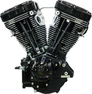 S&S CYCLE V124 Long Block Engine - Black Edition - Big Twin | Custom Chasis w/Alternator-Style Primary 310-1158