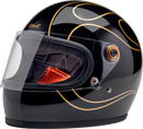 BILTWELL Gringo S Helmet - Gloss Black Flames - 2XL 1003-567-506