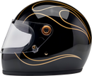 BILTWELL Gringo S Helmet - Gloss Black Flames - 2XL 1003-567-506