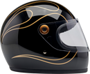 BILTWELL Gringo S Helmet - Gloss Black Flames - 2XL 1003-567-506