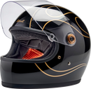 BILTWELL Gringo S Helmet - Gloss Black Flames - 2XL 1003-567-506