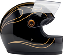 BILTWELL Gringo S Helmet - Gloss Black Flames - 2XL 1003-567-506
