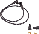 DRAG SPECIALTIES Plug Wires - Braided - Black/White 40176
