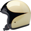 BILTWELL Bonanza Helmet - Gloss Vintage White/Black Scallop - Small 1001-559-202