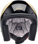 BILTWELL Bonanza Helmet - Gloss Vintage White/Black Scallop - Small 1001-559-202
