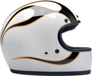 BILTWELL Gringo Helmet - Flames - White/Black - XS 1002-561-501