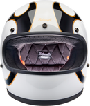 BILTWELL Gringo Helmet - Flames - White/Black - XS 1002-561-501