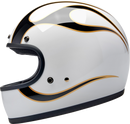BILTWELL Gringo Helmet - Flames - White/Black - Small 1002-561-502