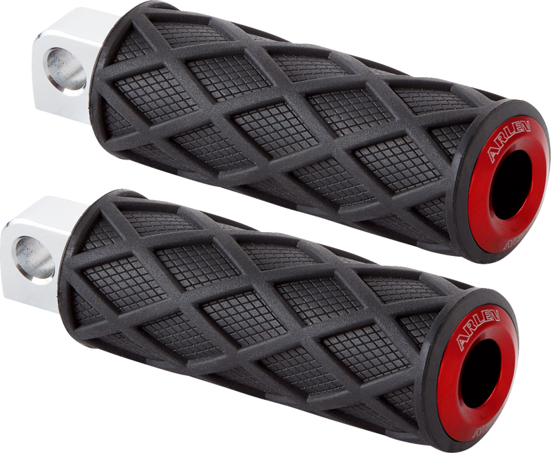 ARLEN NESS Diamond Foot Pegs - Male Mount - Red 400-056