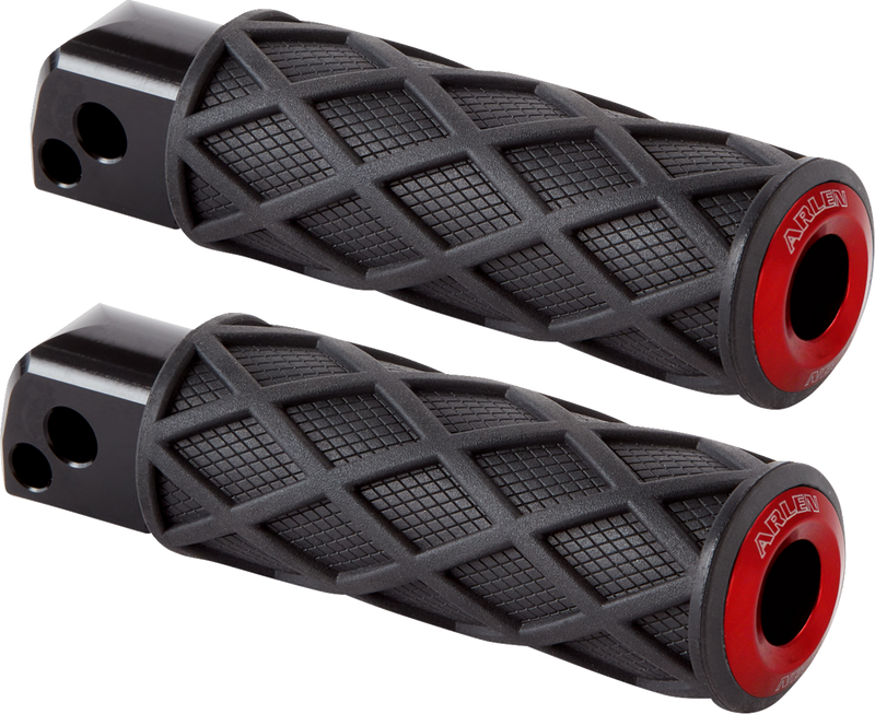 ARLEN NESS Diamond Foot Pegs - Passenger - Red 400-060