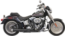 BASSANI XHAUST 2:1 Exhaust - Black - Short - Softail 12122J