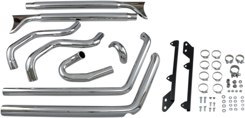 BASSANI XHAUST True Duals Exhaust System with Fishtail Mufflers - 33" - Softail 1S46E-33