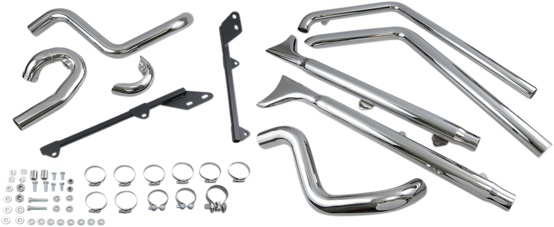 BASSANI XHAUST True Duals Exhaust System with Fishtail Mufflers - 33" - Softail - Baffle Included 1S66E-33