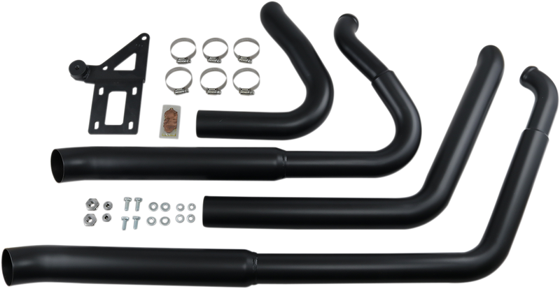 BASSANI XHAUST Pro Street Exhaust - Black - Softail 1S34DB