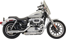 BASSANI XHAUST 3" Mufflers - Chrome - Slash-Cut - Sportster '04-'13 1X17F