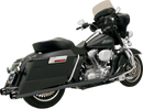 BASSANI XHAUST Megaphone Mufflers - Blk/Blk - Fluted - Performance Baffle FLH-517LRB