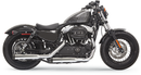 BASSANI XHAUST Firepower Series Slip-On Mufflers - Chrome/Black - Fluted - Sportster 1X27T