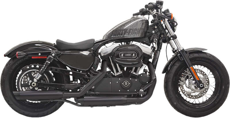 BASSANI XHAUST Firepower Series Slip-On Mufflers - Black - Slash-Cut - Sportster 1X27SBB
