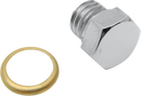 COLONY Drain Plug - Transmission/Motor Case/Oil Tank with Brass Gasket - Standard - Chrome 8494-1