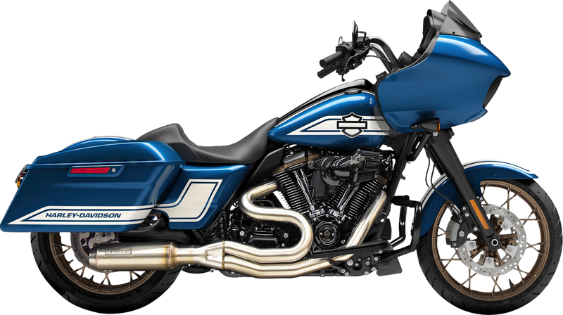 BASSANI XHAUST 2-into-1 Mid-Length Exhaust System with Super Bike Muffler - Stainless Steel - 49-State 1F98SSE