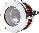 FEULING PARTS BA Air Cleaner Kit - Chrome/Clear with Red Filter - M8 5478