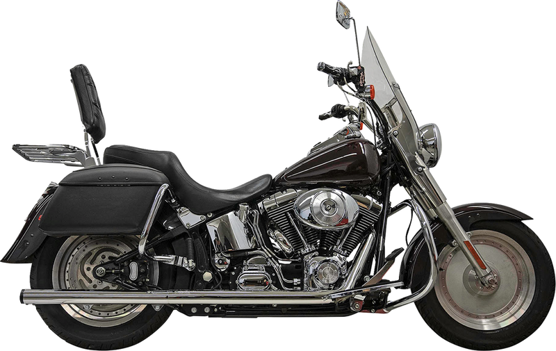 BASSANI XHAUST 2-into-2 True Dual Drag Pipe Exhaust System - Chrome - Twin Cam - Softail 1S98P