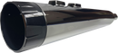 BASSANI XHAUST 4-1/2" Straight Can Slip-On Mufflers - Chrome with Black End Cap - Twin Cam Touring 1F744