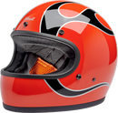 BILTWELL Gringo Helmet - Flames - Competition Orange - XS 1002-593-501
