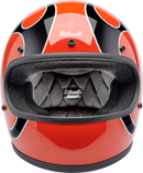 BILTWELL Gringo Helmet - Flames - Competition Orange - XS 1002-593-501
