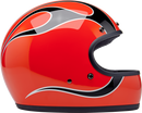 BILTWELL Gringo Helmet - Flames - Competition Orange - XS 1002-593-501