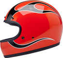 BILTWELL Gringo Helmet - Flames - Competition Orange - 2XL 1002-593-506