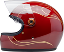 BILTWELL Gringo S Helmet - Flames - Gloss Garnet Red - Small 1003-594-502